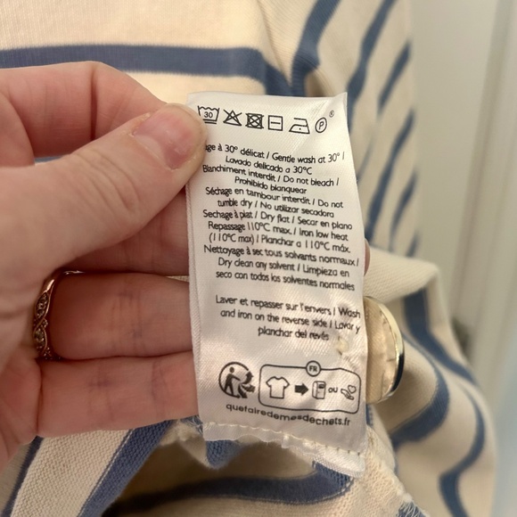 Sezane Colette Marinière NWOT Vintage Blue / Ecru - Size S - Picture 7 of 7